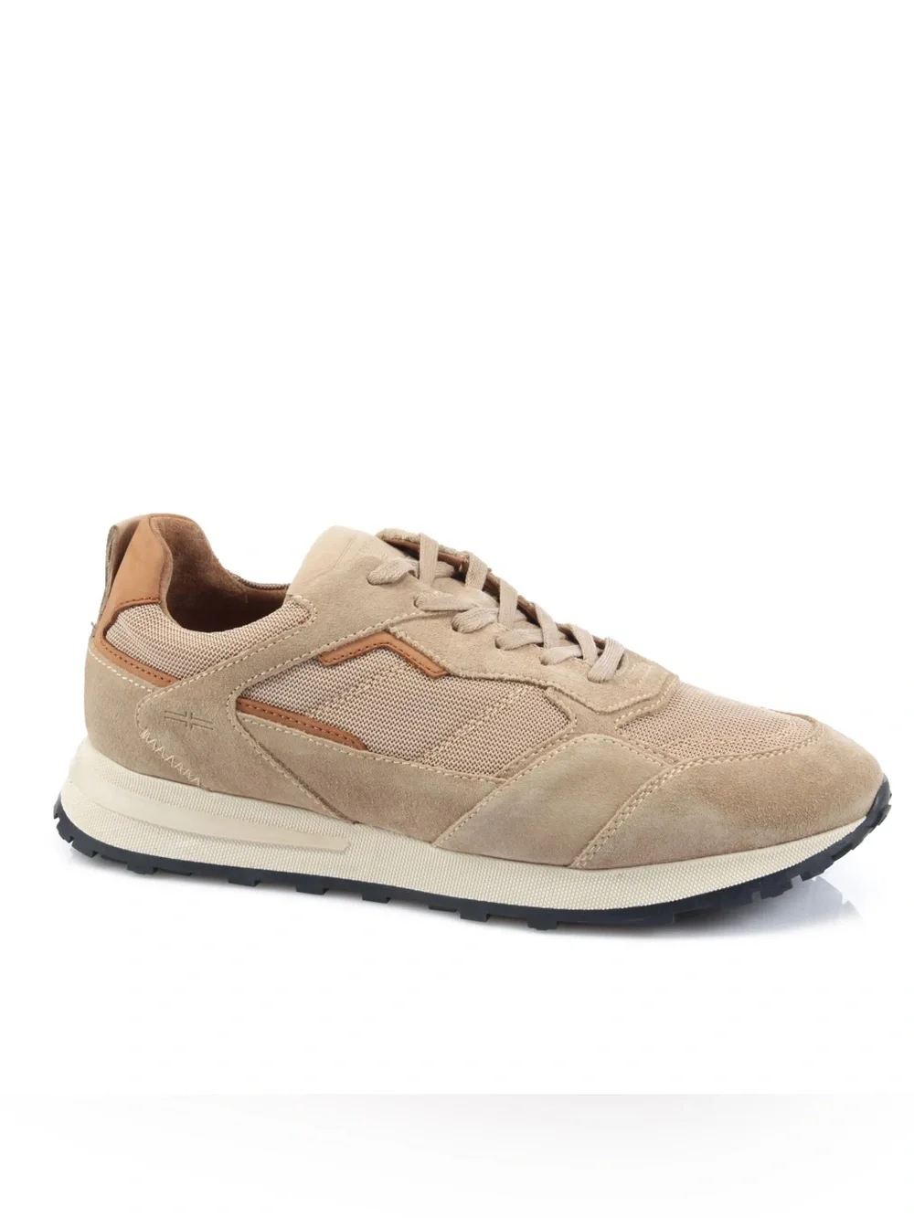 Liverpool Men's Tan and Brown Suede Mesh Sneakers